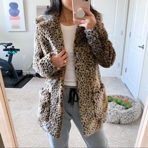 Princess Polly Winona Faux Fur Leopard Coat (us 2)